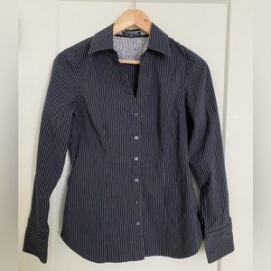 Black & white striped dress shirt